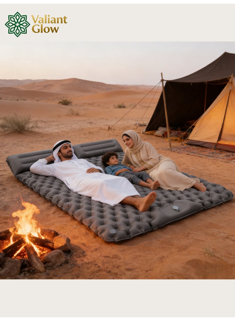 توهج شجاع مرتبة نوم طوارئ محمولة وخفيفة الوزن |سجادة نوم مزدوجة للتخييم | سجادة تخييم خفيفة الوزن | مع وسادة | مضخة قدم مدمجة | سجادة نوم قابلة للنفخ | فراش للرحلات、مفرش بر、فرشة خيمه、طراحه نوم للبر|خفيفة الوزن وقابلة للحمل | مناسبة للتخييم | الرحلات الخلفية | المشي لمسافات طويلة | التخييم في الخيام. - Image 5