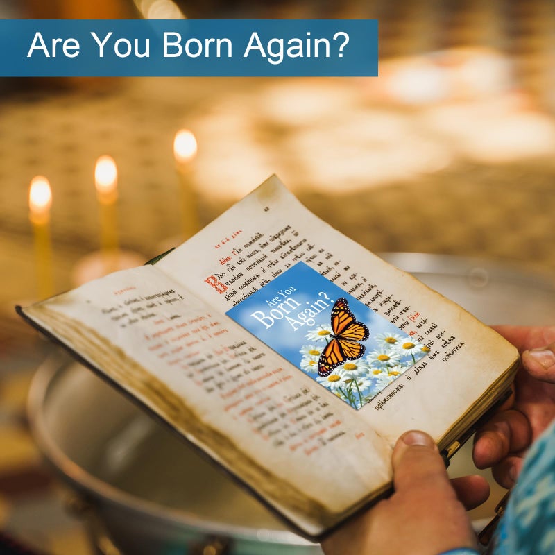 Noveread 200 Pcs Gospel Tract Card Salvation Cards Pocket Holy Postcard Prayer Postcards Christian Inspirational Bible Verses Bookmark for Christian Gift(Are You Born Again) - Image 4