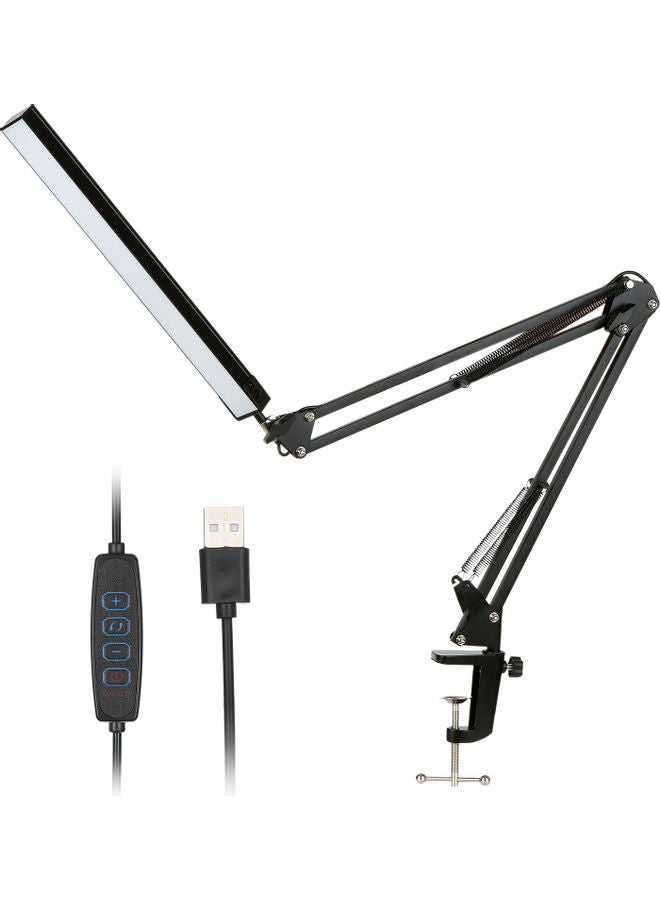 مصباح طاولة بإضاءة LED بمنفذ USB أسود - Image 1