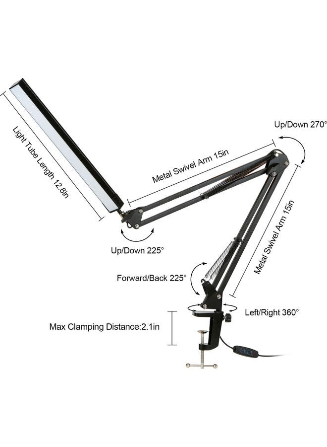 مصباح طاولة بإضاءة LED بمنفذ USB أسود - Image 2