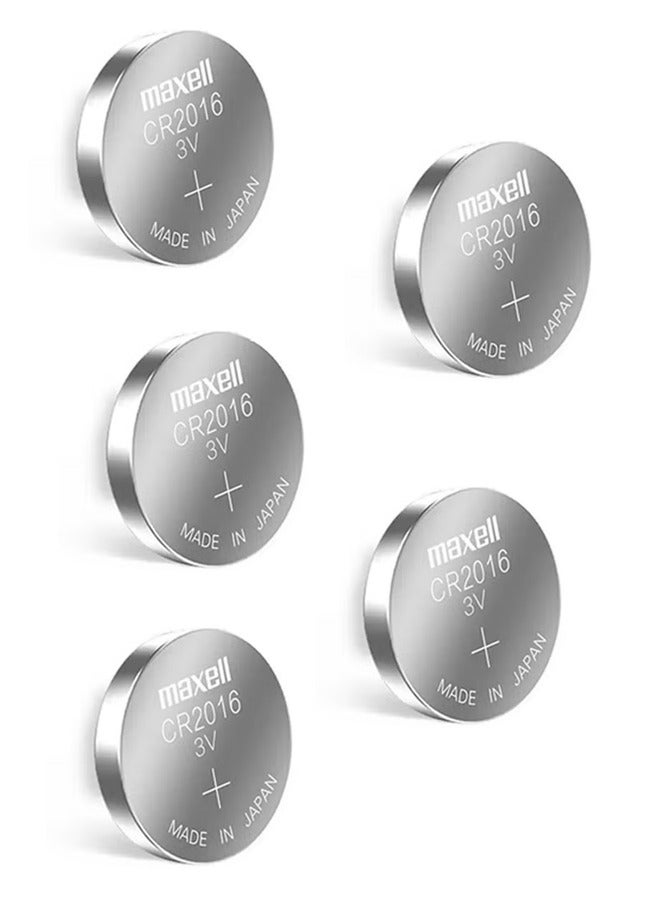 Maxell CR2016 Coin Type 3V Lithium Battery Pack of 5 - Image 1