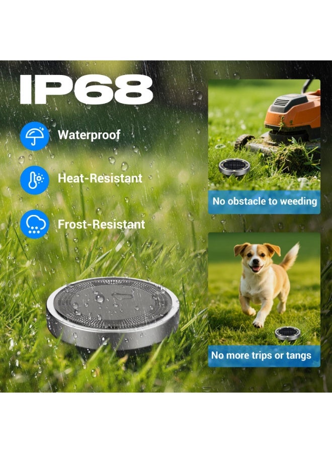 Arabest Peasur Solar Ground Lights Outdoor, 8 Pack Flat Solar Powered Disc Lights, IP68 Waterproof, Anti-Rust, Landscape Lighting for Pathway Garden Yard Lawn Walkway Landscape Driveway, Mini, Warm White - Image 3