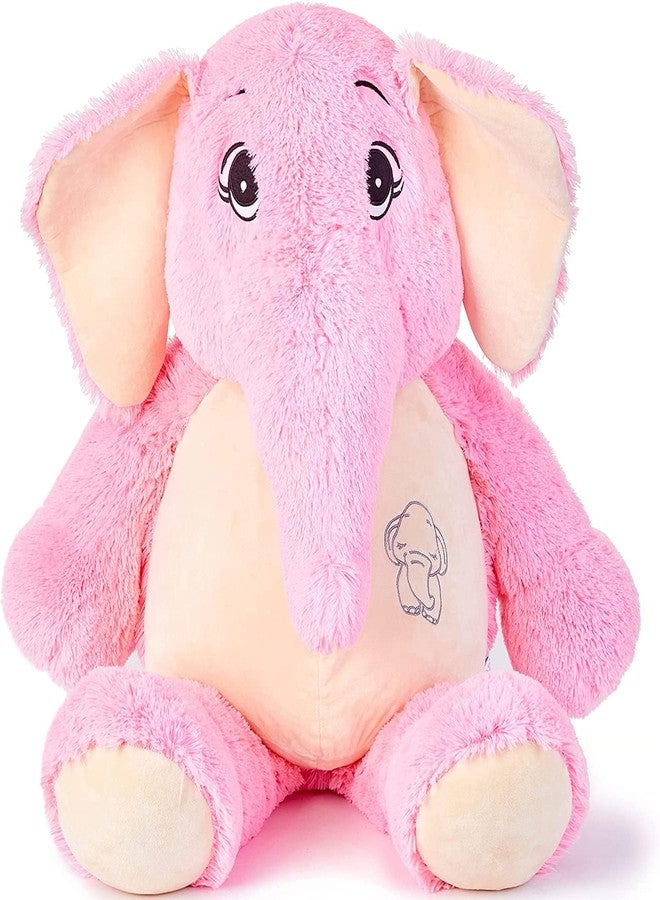 AVSHUB Soft Toy Long Elephant Lovable Huggable Stuffed Animal Plush Toy Gifts for Kids and Girl Birthday, Mother's Day and Home Decor (Pink) (Size 60CM) - Image 1