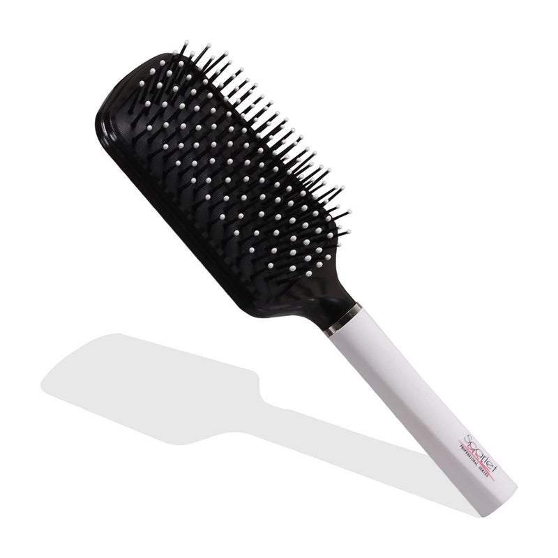 Scarlet Line Large Paddle Hair Brush with Plastic Handle Air Cushion Paddle Brush with Ball Tip Nylon Bristles Styling n StraighteningBlack n White - Image 1