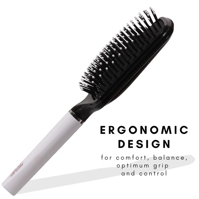 Scarlet Line Large Paddle Hair Brush with Plastic Handle Air Cushion Paddle Brush with Ball Tip Nylon Bristles Styling n StraighteningBlack n White - Image 4