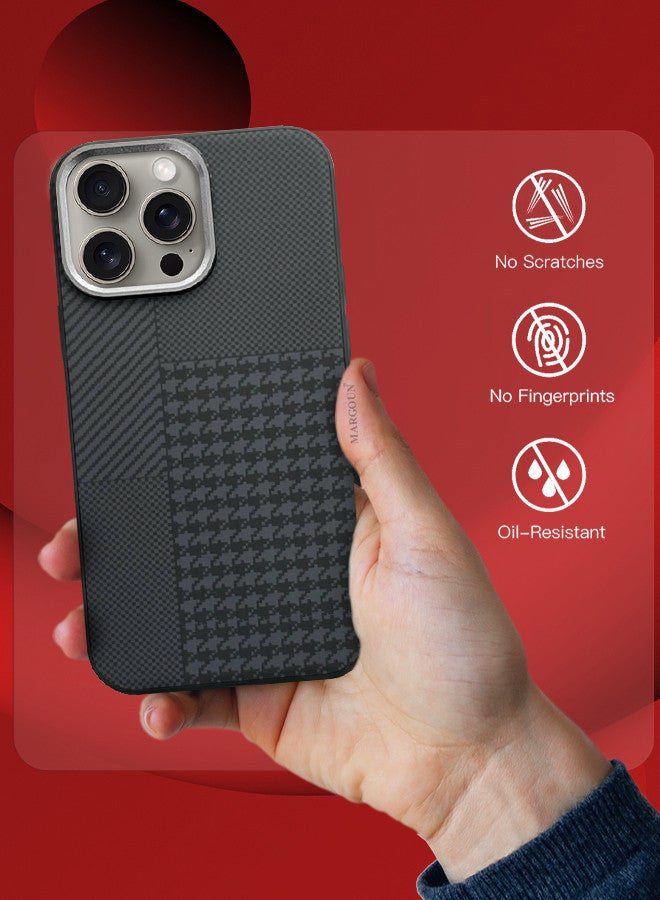 MARGOUN Case Cover For iPhone 15 Pro And Screen Protector 2024 New Pattern Aramid Carbon Fiber Phone Case Slim And Light Design MIX1 - Image 4