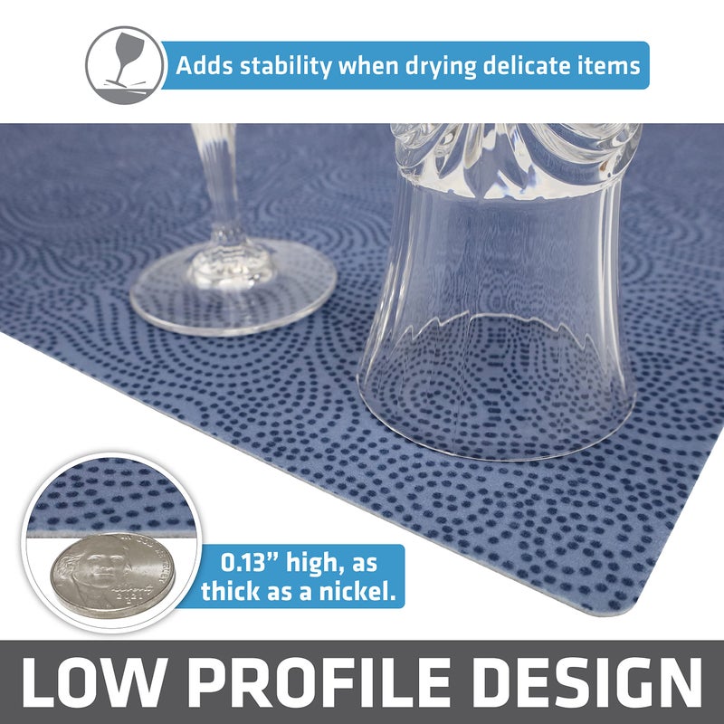 Drymate Xl Dish Drying Mat  Oversized (19 X24 )  Low-Profile  Super Absorbent  Quick Dry Fabric  Waterproof & Slip-Resistant  For Kitchen Counter  Trimmable  Easy To Clean (Usa Made)(Blue) - Image 4