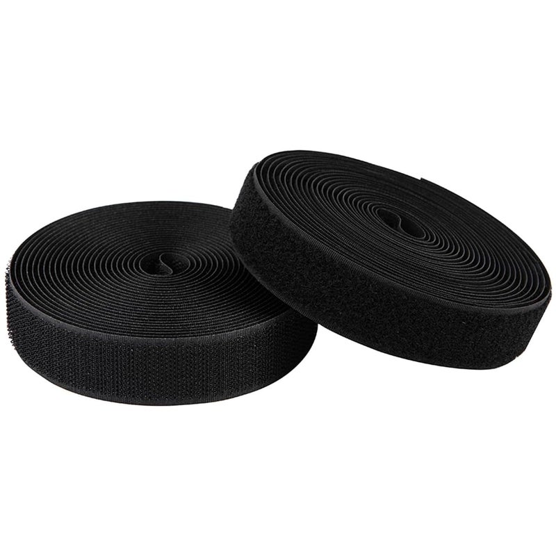 Aakriti Aakriti Sew on Hook and Loop Tape, Non-Adhesive Sticky Back Nylon Fabric Fastener Interlocking Tape for Sewing Crafts DIY, Clothes & Shoes (Size: 1.5 inch) (5 MTR - Black)  - Image 1