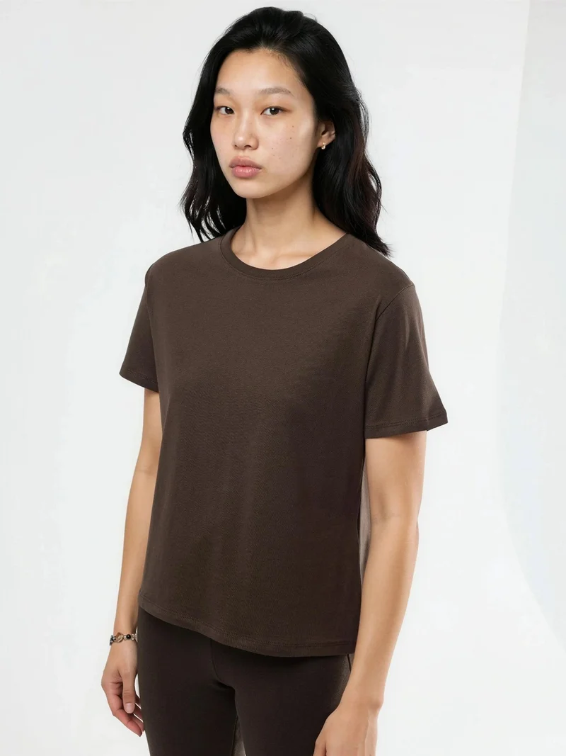 بوسيم BUSEM Plain Crew Neck Cotton T-Shirt
