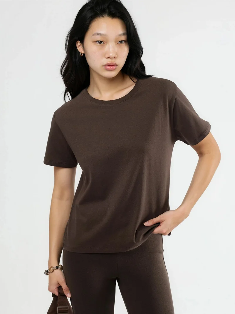 بوسيم BUSEM Plain Crew Neck Cotton T-Shirt