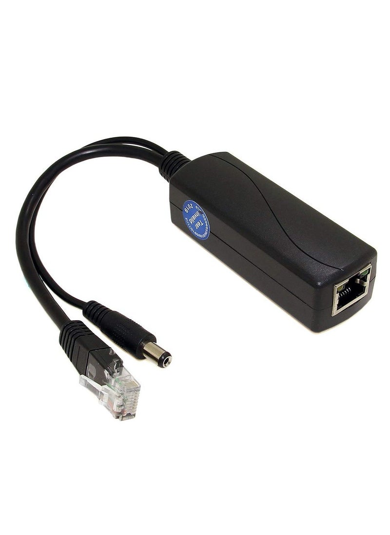 SYOSI - Gigabit PoE Splitter 12V 2A Output with IEEE 802.3af/at Standard Compliant 10,100,1000Mbps Power over Ethernet Splitter Adapter for Security Camera CCTV Surveillance 5.5x2.1mm DC Plug Cable (PS5712TG) - Image 1