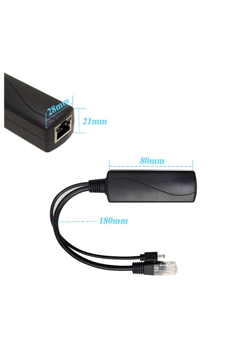 SYOSI - Gigabit PoE Splitter 12V 2A Output with IEEE 802.3af/at Standard Compliant 10,100,1000Mbps Power over Ethernet Splitter Adapter for Security Camera CCTV Surveillance 5.5x2.1mm DC Plug Cable (PS5712TG) - Image 1