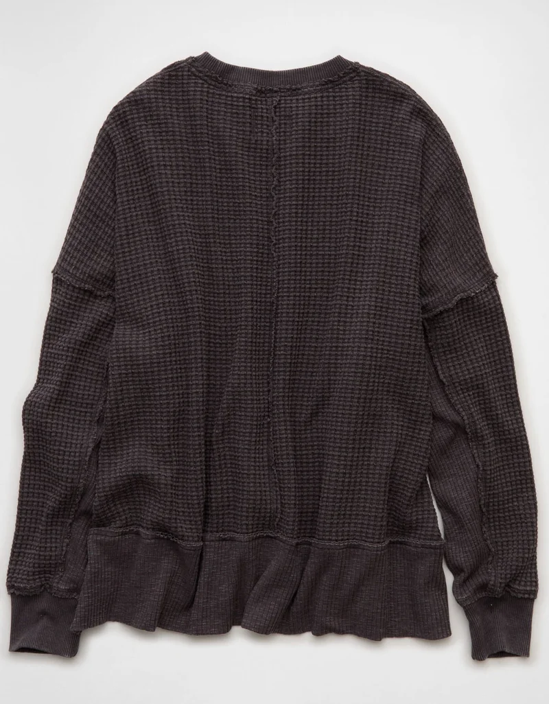 American Eagle  AE Big Hug Crew Neck Waffle Sweatshirt for Women | Best Price UAE