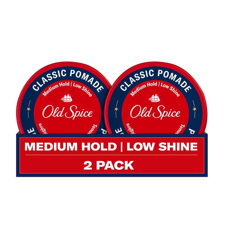 Old Spice Classic Pomade for Men, Medium Hold, Low Shine, Men's Hair Styling, 2.22 Oz Each, Twin Pack - Image 1