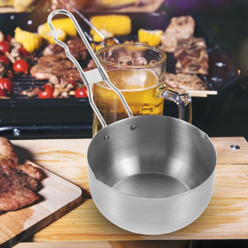 Stainless Steel Mini Saucepan for Stove Top, 430 Stainless Steel Small Cooking Pot with Spout, Portable Kitchen Sauce Pan for Melting Butter and Heating Milk, Outdoor and Home Use - Image 5