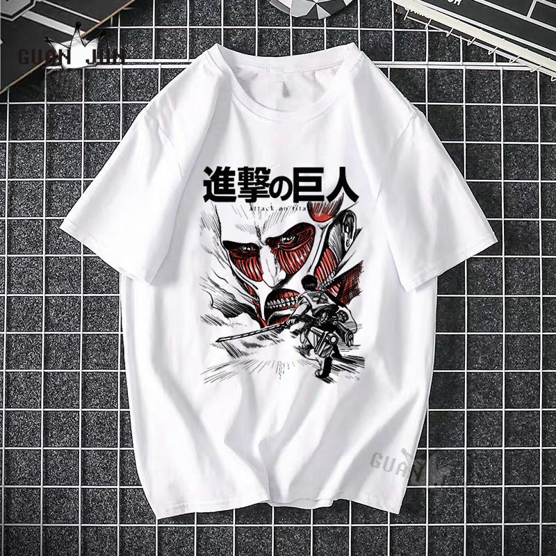 Attack Giant T-Shirt Two-Dimensional Japanese Anime Pure Cotton Pattern Short Sleeve New Top - Image 2
