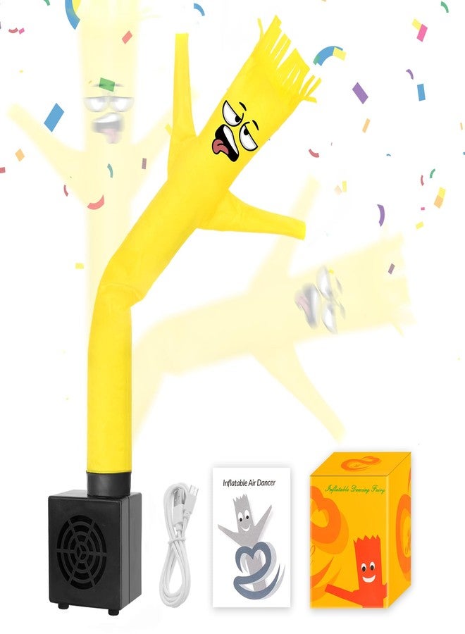 HOMQYTE Mini Inflatable Tube Man Novelty Gag Gifts Wacky Waving Inflatable Tube Guy Desktop with Blower for Christmas White Elephant Gift (Yellow) - Image 1