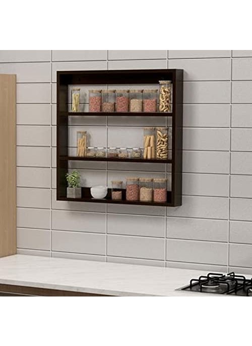 Umark Umark Sheesham Wood Wall Shelf Rack for Kitchen Walnut Finish Brown Large Size 30 inch Lenth  - Image 1