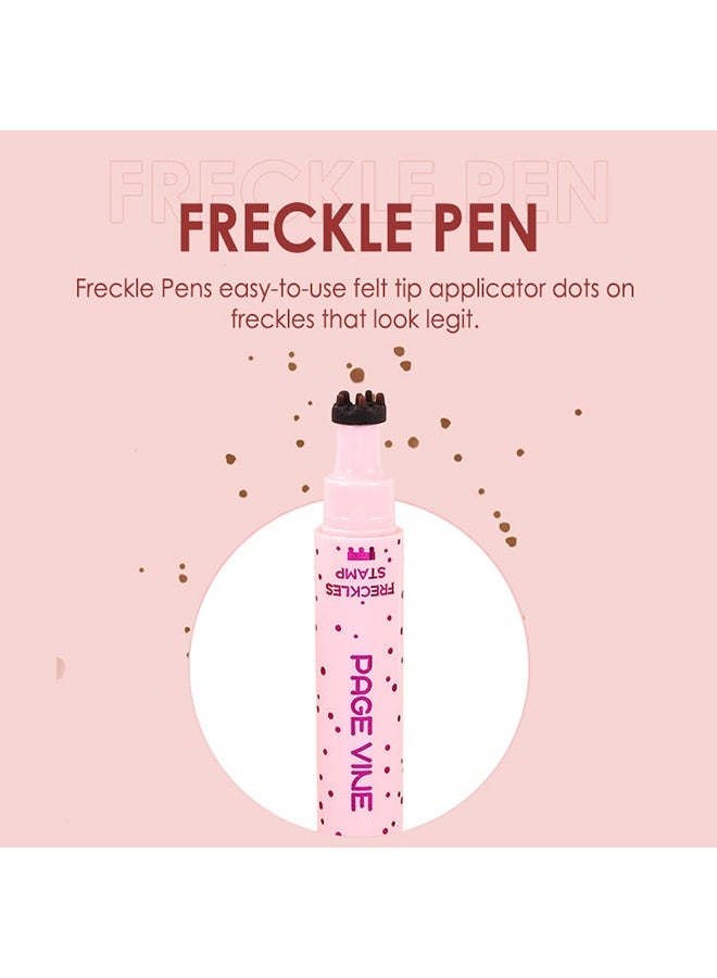 PAGE VINE Eyeliner Freckle Pen, 2 in 1 Light Brown Freckle Stamp and Black Liquid Eyeliner, Waterproof, Natural Lifelike Freckles Makeup, Soft Sopt Pen Magic Fake Freckles- 01# Light - Image 4