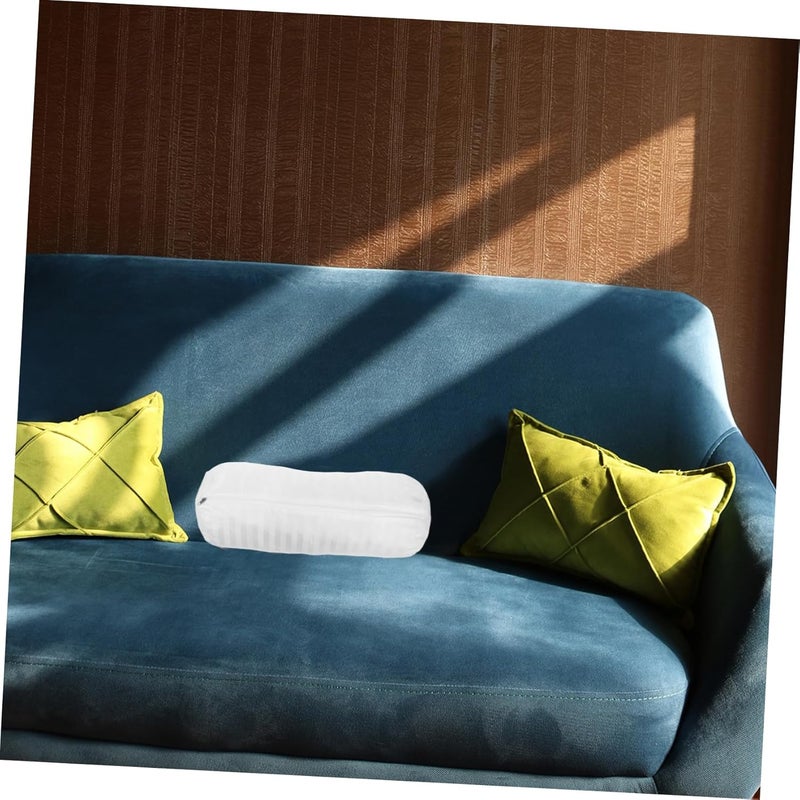 Kisangel Cylindrical Pillow Cover with Zipper Round Bolster Case for Neck and Lumbar Support Soft White for Couch and Bed Use Versatile Neck Roll Pillowcase - Image 4