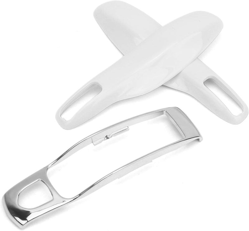 Haofy Replacement Car Key Cover for 92A, Lightweight Material, Jaw Slidemarine Jaw Protection, Fit for, Modern Look, Easy Installation, Smart Key Protect Cover (Pearl white + silver shell) - Image 3
