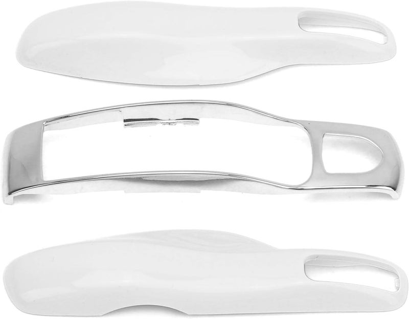 Haofy Replacement Car Key Cover for 92A, Lightweight Material, Jaw Slidemarine Jaw Protection, Fit for, Modern Look, Easy Installation, Smart Key Protect Cover (Pearl white + silver shell) - Image 1