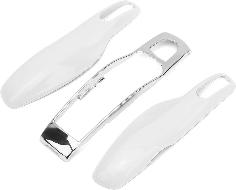 Haofy Replacement Car Key Cover for 92A, Lightweight Material, Jaw Slidemarine Jaw Protection, Fit for, Modern Look, Easy Installation, Smart Key Protect Cover (Pearl white + silver shell) - Image 2