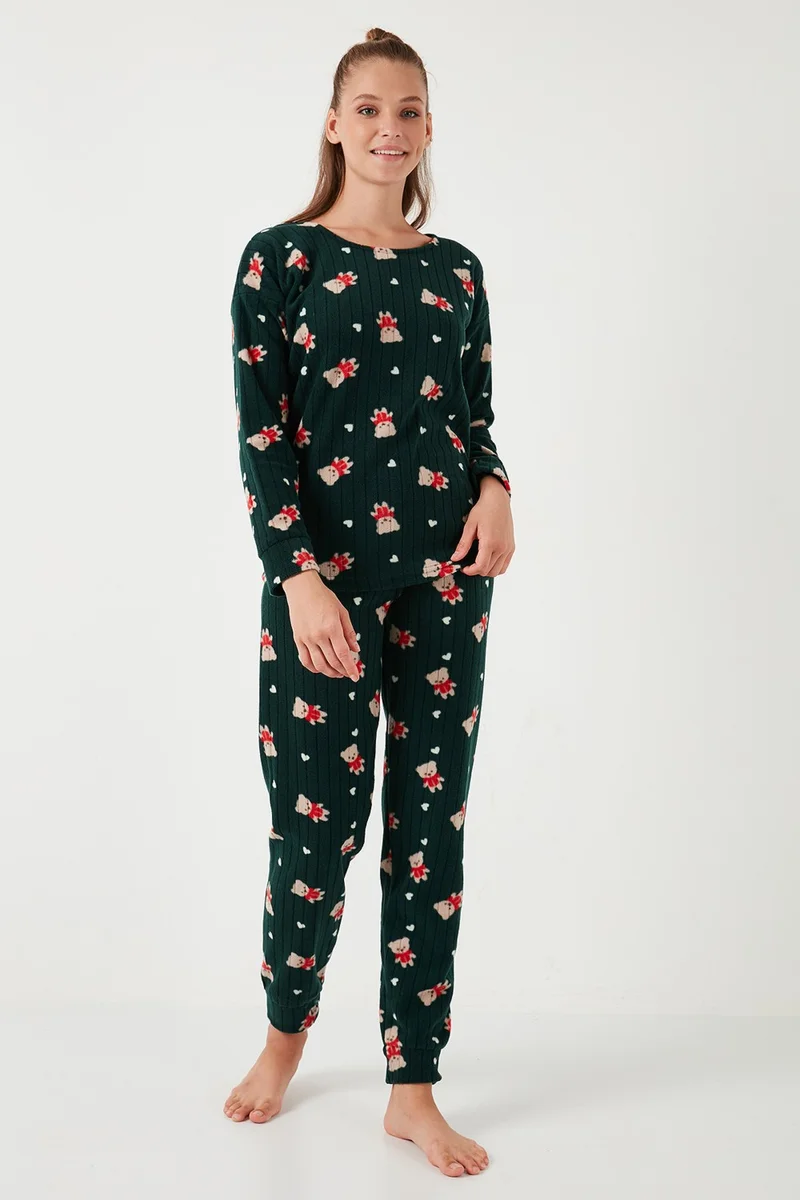 Lela Standard Fit Crew Neck Pajama Set Women's Pajama Set 6093735