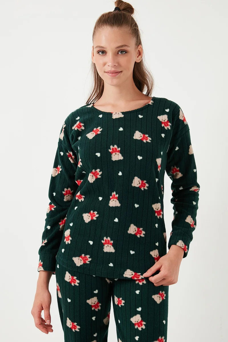Lela Standard Fit Crew Neck Pajama Set Women's Pajama Set 6093735