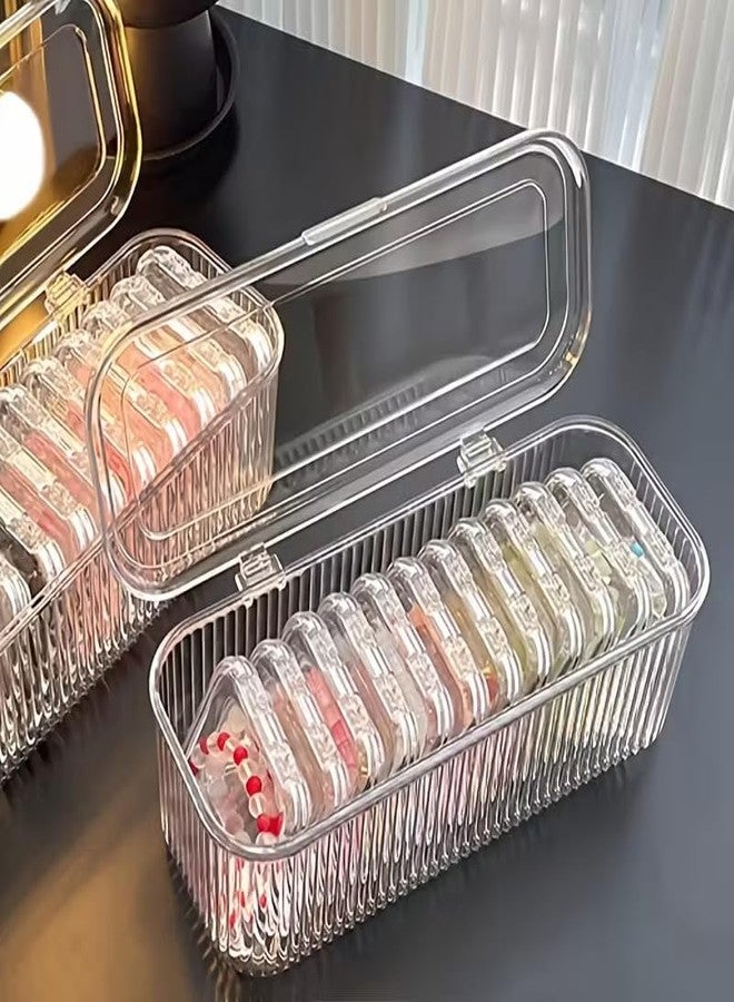 SUNNIFA Transparent Acrylic Jewelry Organizer Box with Lid | Multi-Compartment Ring & Earring Storage Box for Women | Clear Jewellery Storage for Dressing Table - Image 1