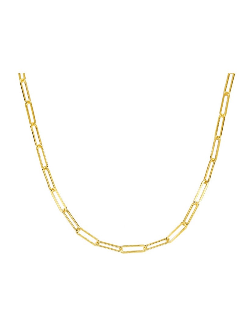 Moonmory Minimalist 18K Gold Plated 925 Silver Paperclip Link Chain Necklace, Dual Plating Color‑Lasting Choker, Adjustable 34+13cm Layering Base Best Gift for Ramadan Mother’s Day Valentine Back to School - Image 3