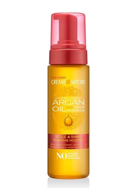 Morocco Creme of Nature Style & Shine Foaming Mousse with Argan Oil, 207 ml