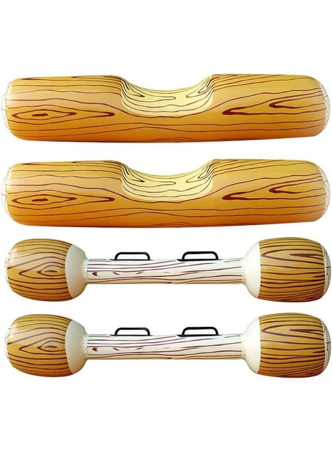 GRUCIY 2 Pcs Set Inflatable Floating Row Toys Children Adult, Inflatable Water Joust Tree Log Pool Float Game Set Ride on Log, Water Floating Rafts, Outdoor Fun Sports  - Image 2