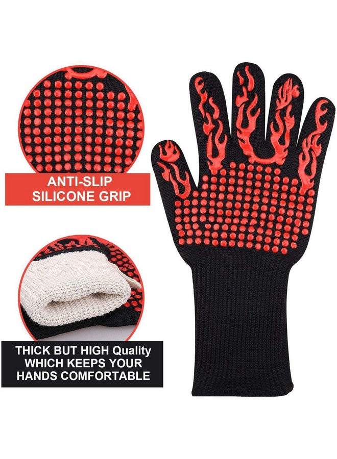 WeTest Wetest Premium 1 Pair Extreme Heat Resistant Oven Gloves for Cooking Gloves for BBQ, Grilling, Baking, Red - Image 4
