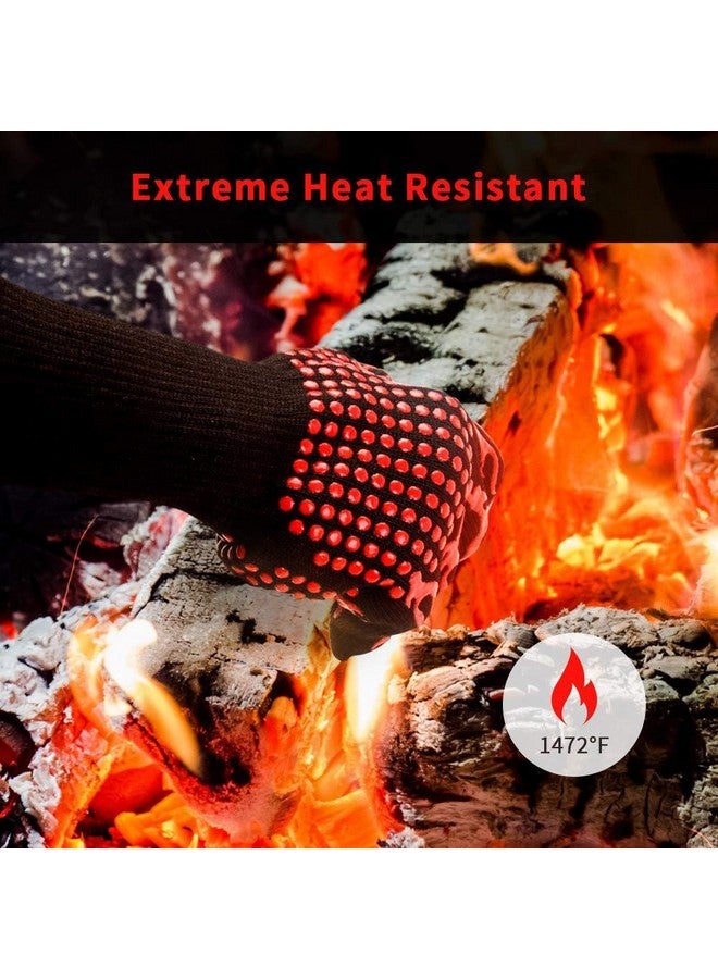 WeTest Wetest Premium 1 Pair Extreme Heat Resistant Oven Gloves for Cooking Gloves for BBQ, Grilling, Baking, Red - Image 5