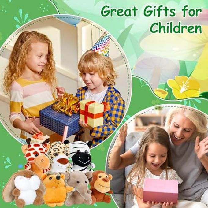 Arrozon 12 Pcs Small Stuffed Animals Bulk, 4.5 Inch Mini Stuffed Animals, Keychain Plush Toys Stocking Stuffers for Kids, Carnival Claw Machine Prizes, Classroom Treasure Box, Pinata Stuffers - Image 3