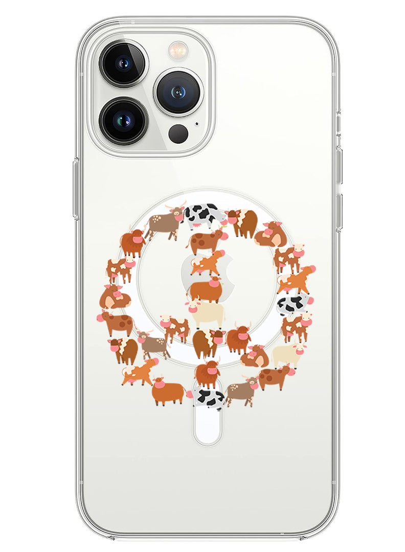 Theodor Magnetic Case for iPhone 13 Pro Max 6.7-inch Compatible with MagSafe Wireless Charging, Shockproof Phone Bumper Cover Cows copy - Image 1