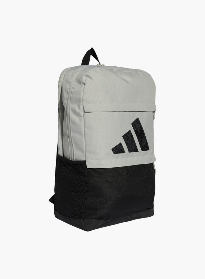 Adidas حقيبة ظهر مدرسية بطباعة شعار مع أحزمة قابلة للتعديل وإغلاق بسحاب - Image 2