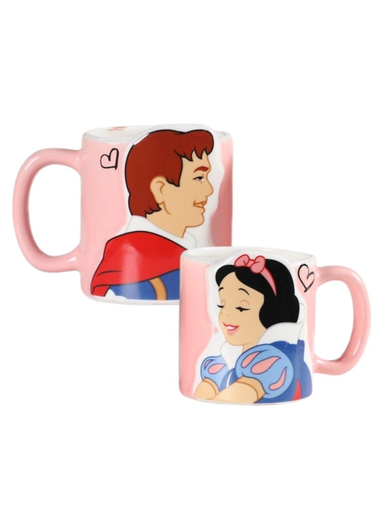Disney Ceramic Pair Mug Prince & Snow White ideal with complementary designs mugs for coffee, tea, hot chocolate 350 ml - Image 1