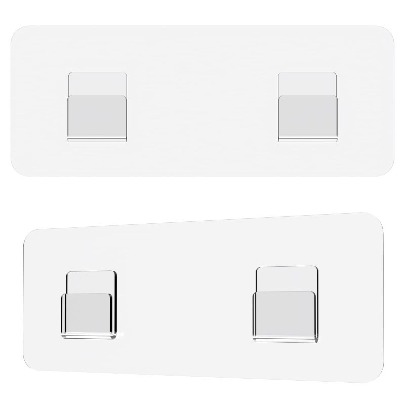 Jovware Shower Caddy Adhesive Replacement Sticker Shower Adhesive Strip Adhesive Hook Bathroom Storage Shelf Organizer Sticker Adhesive Pads Hooks for Kitchen Caddy for Flat Wire 2 Flat Hooks 6 12