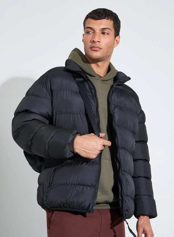 Black Men Oversized Puffer Jacket