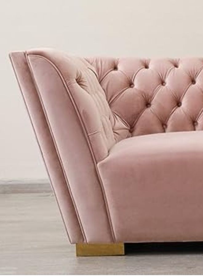 Karnak Simple Design Multimaster 4 Seater Pink Velvet Sofa Set With Storage Living Room Sofa Set Soft And Comfortable - Image 5