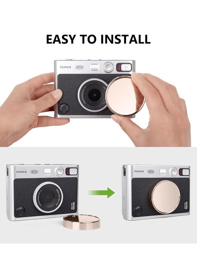 ZVEV غطاء عدسة ميني إيفو، غطاء واقي للعدسة، ملحقات ميني لفوجي إينستكس ميني إيفو، غطاء عدسة ميني إيفو من مادة PC (ذهبي) - Image 4