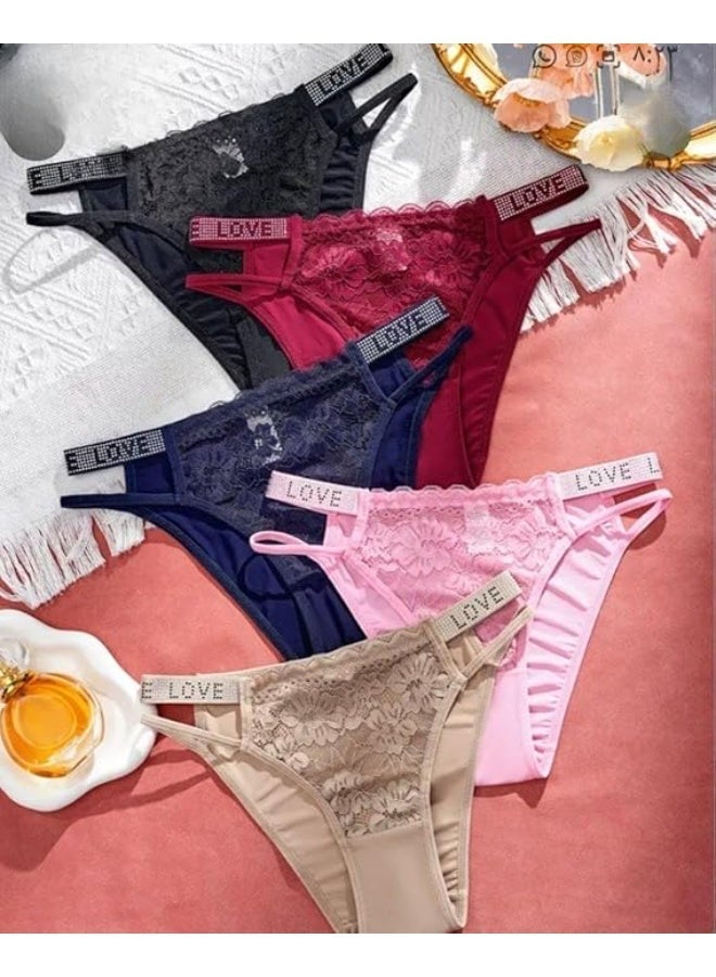 هنادى طقم ملابس داخلية قطنية 3 قطع بألوان متنوعة وتصميم مزين بقصة مريحة (XL / XXL) - Image 2