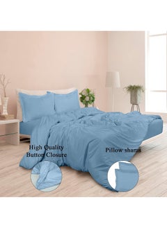 Royale ROYALE Lake Blue Duvet Cover Full Size - Washed Duvet Cover, 3 Piece Double Brushed Duvet Covers set with Button Closure & Corner Ties  - Image 4