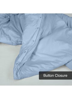 Royale ROYALE Lake Blue Duvet Cover Full Size - Washed Duvet Cover, 3 Piece Double Brushed Duvet Covers set with Button Closure & Corner Ties  - Image 5