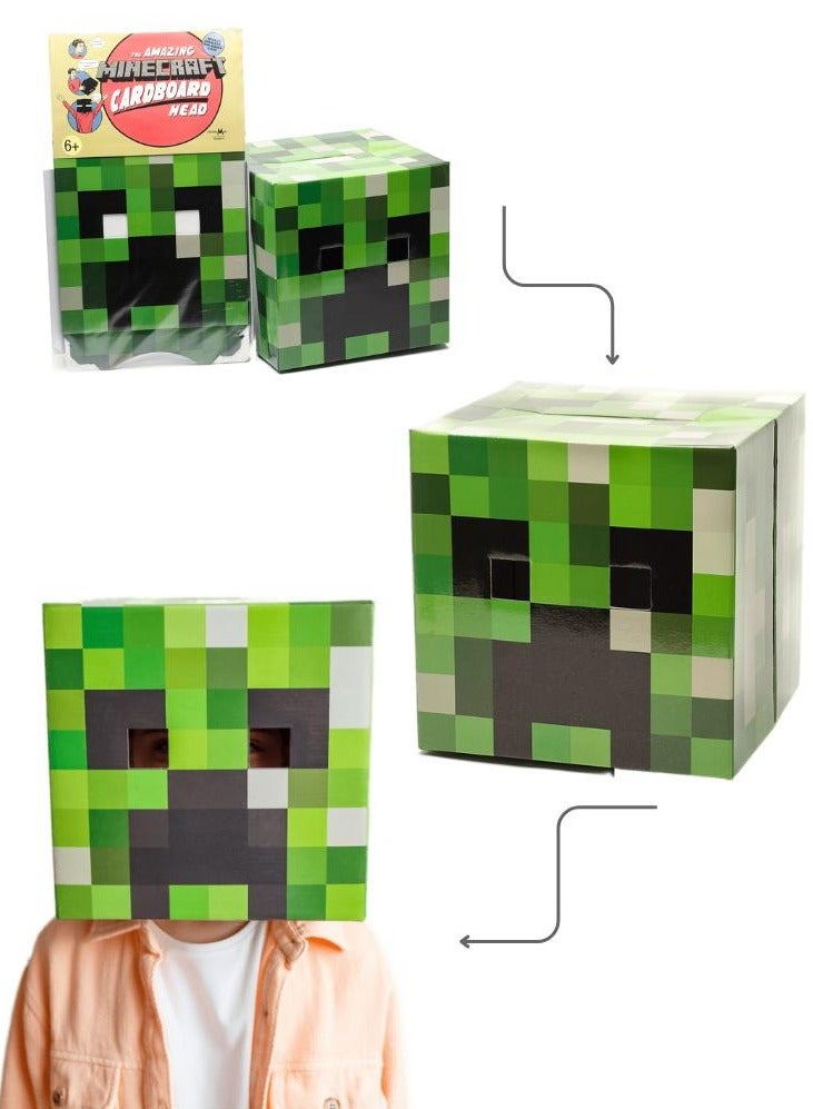 ماين كرافت قناع كريبر من الورق المقوّى، صندوق رأس خفيف الوزن لتزيين الحفلات والأزياء التنكرية، هدية مناسبة للأطفال - Image 1