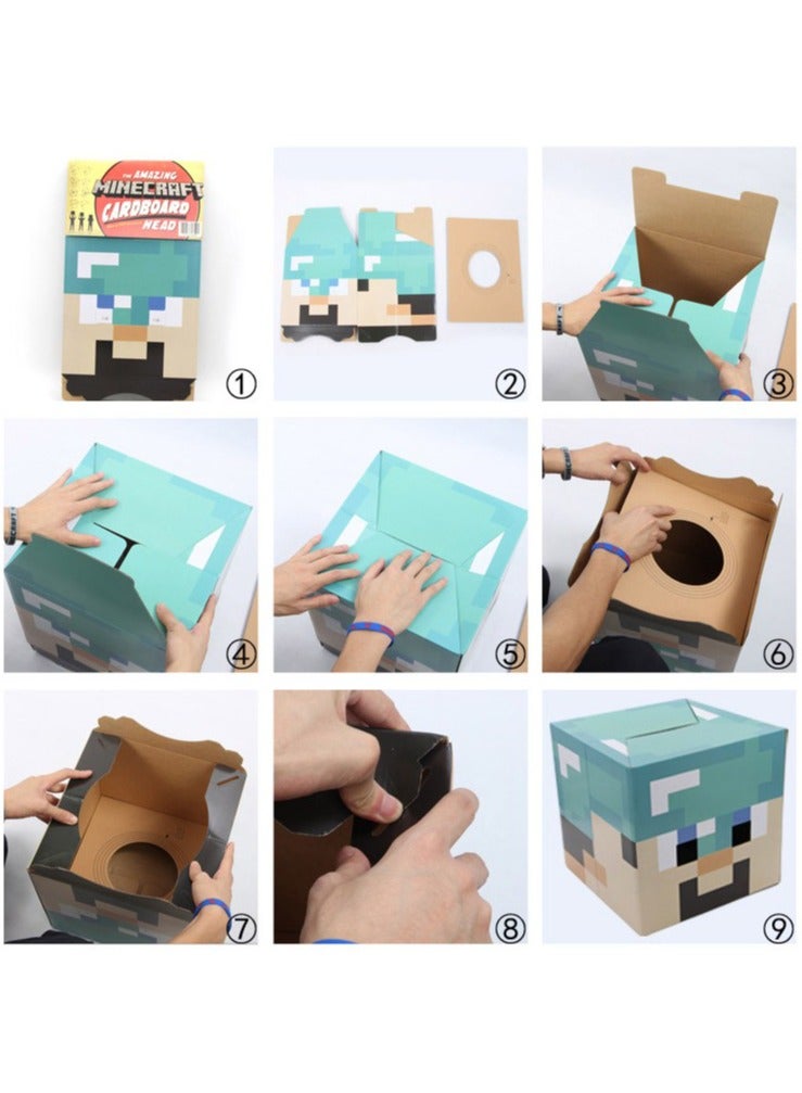 ماين كرافت قناع كريبر من الورق المقوّى، صندوق رأس خفيف الوزن لتزيين الحفلات والأزياء التنكرية، هدية مناسبة للأطفال - Image 4