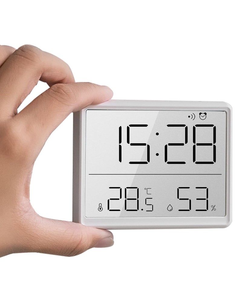 GooDay Smart Digital Alarm Clock wMagnetic Attraction Indoor Temperature Humidity HD Screen Hour Date Battery Operated  White