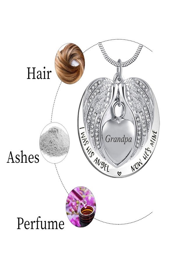 PREKIAR Angel Wing Urn Necklace for Ashes, Heart Cremation Memorial Keepsake Pendant Necklace Jewelry with Fill Kit and Gift Box (GRANDPA) - Image 5